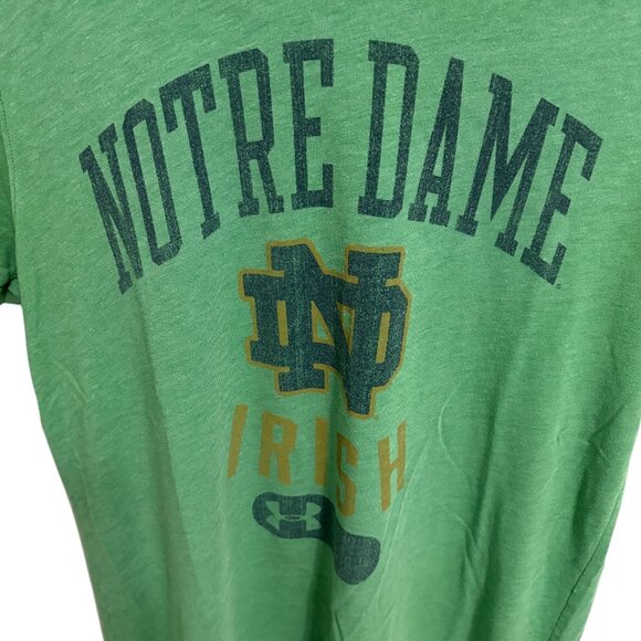 Notre Dame Fighting Irish Shirt Mens Size Large Under Armour Green - Picture 3 of 6